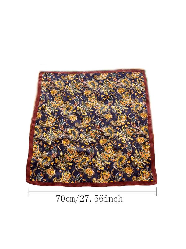 Women's All Over Paisley Print Satin Scarf, Casual Soft Comfortable Shawl for Daily Wear, Fashion Accessories for Women & Girls