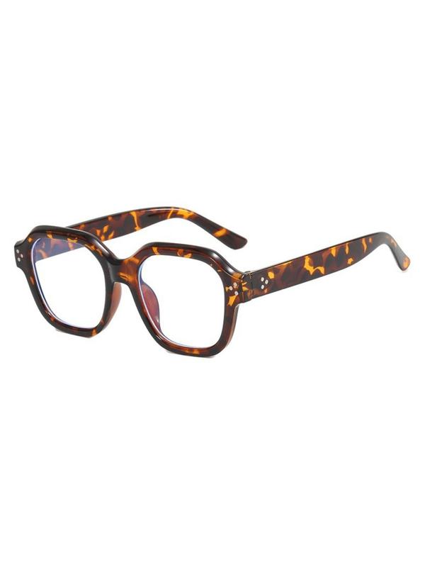 Simple Tortoise Pattern Frame Eyeglasses, Trendy Casual Eyeglasses for Women & Men, Fashion Eyeglasses for Work, Daily Clothing Decor, Perfect for Student Daily Use