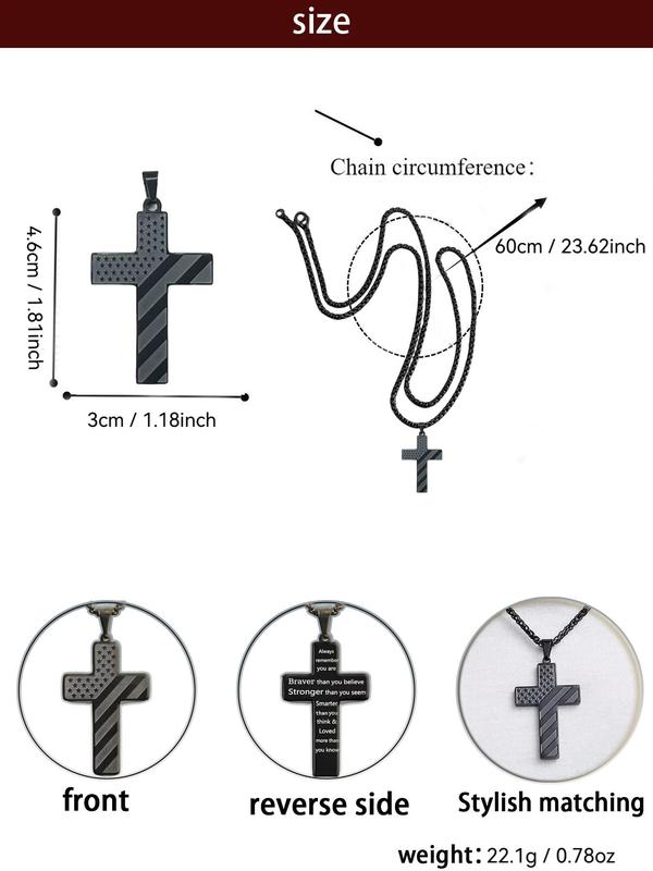 Street Style Cross Pendant Necklaces, Stainless Steel Jewelry for Party, Daily Clothing Decor, Trendy All-match & Exquisite Jewelry for Birthday Gift,  Gift for Girlfriend