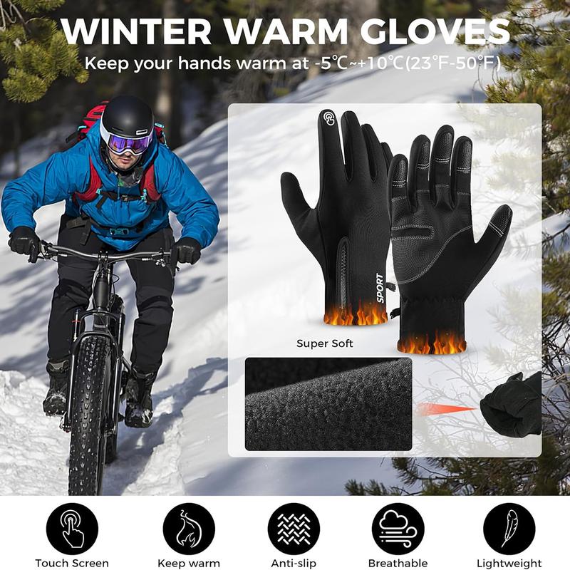 Men and Women Windproof Winter Gloves Touchscreen Gloves Thermal Warm Gloves