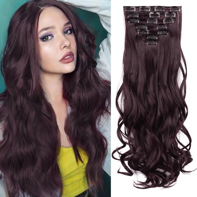 Clip in Hair Extensions for Women,7PCS 22 Inch Hair Extensions Clip Ins Soft Long Wavy Hair Pieces for Women Curly Wavy Enchanted Invisible wavy hair