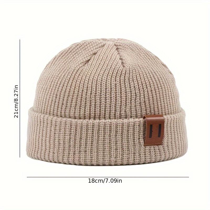 1PCS Solid Color Warm Knitted Brimless Hat, Neutral Elastic Knitted Hat, Simple Breathable Knitted Hat, Suitable For Daily Wear, Shopping, Holiday Travel, Birthday Gifts, Unisex Novel Brimless Beanie, Autumn And Winter Clothing Accessories