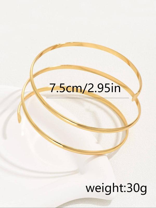 Women's Simple Spiral Design Arm Cuff, Fashionable Body Jewelry for Party, Daily Decor, Trendy All-match & Exquisite Jewelry for Birthday Gift