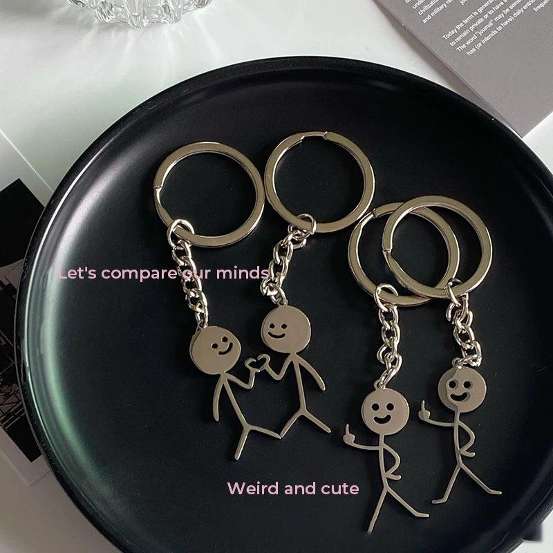 2PCS Matching Couples Keychain Friendship Keychain Love Lock Key,Long Distance Promise Keychain for Best Friends Bff Couples Valentine's Day, Suitable For Daily Use