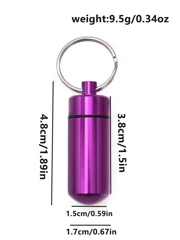 Multifunctional Aluminum Alloy Keychain, Portable Waterproof Container for Storage Vitamins, Drugs and Other Stuff for Travel, All-match Fashion Key Accessories for Daily Wear