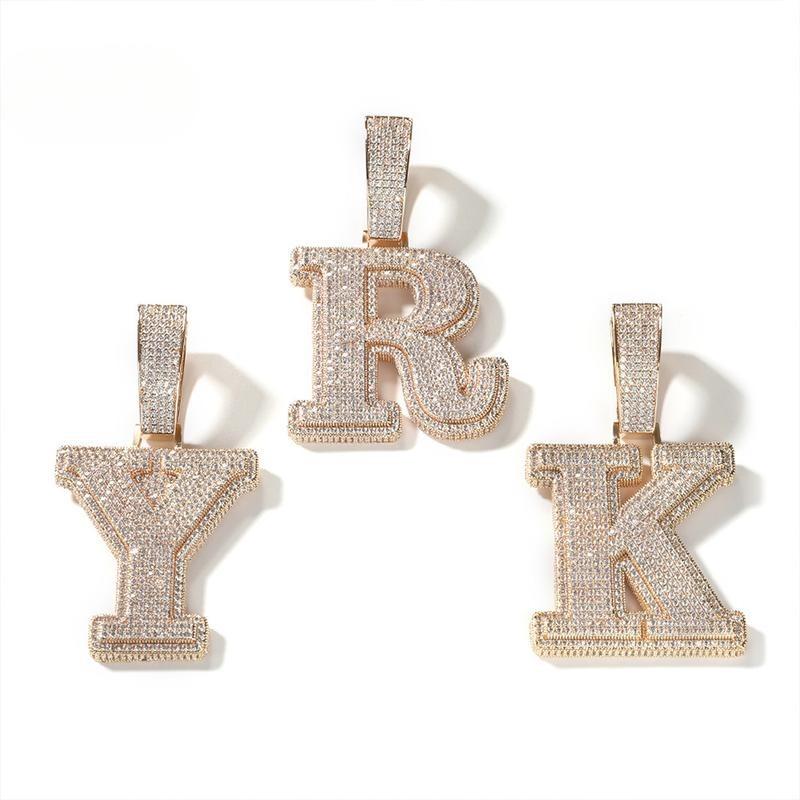 Large Letter Zirconia Alphbet Pendant for DIY Hip Hop Couple - Fashion Accessory