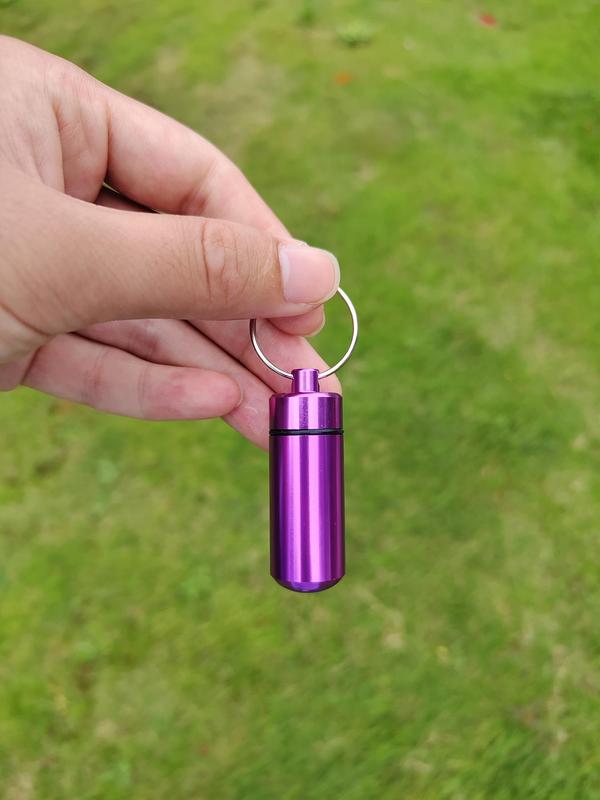 Multifunctional Aluminum Alloy Keychain, Portable Waterproof Container for Storage Vitamins, Drugs and Other Stuff for Travel, All-match Fashion Key Accessories for Daily Wear