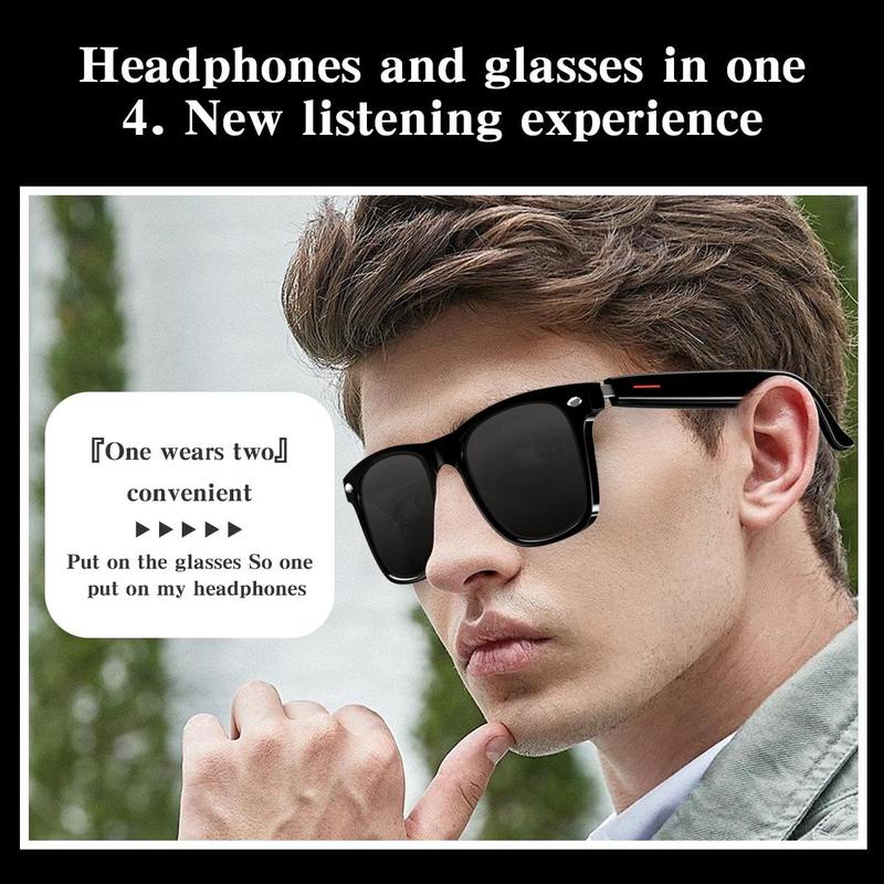 Smart Glasses, Multifunctional Smart Glasses with Built-in Microphone & Speakers, Fashionable Sunglasses for Office, Outdoor, Sports, Driving