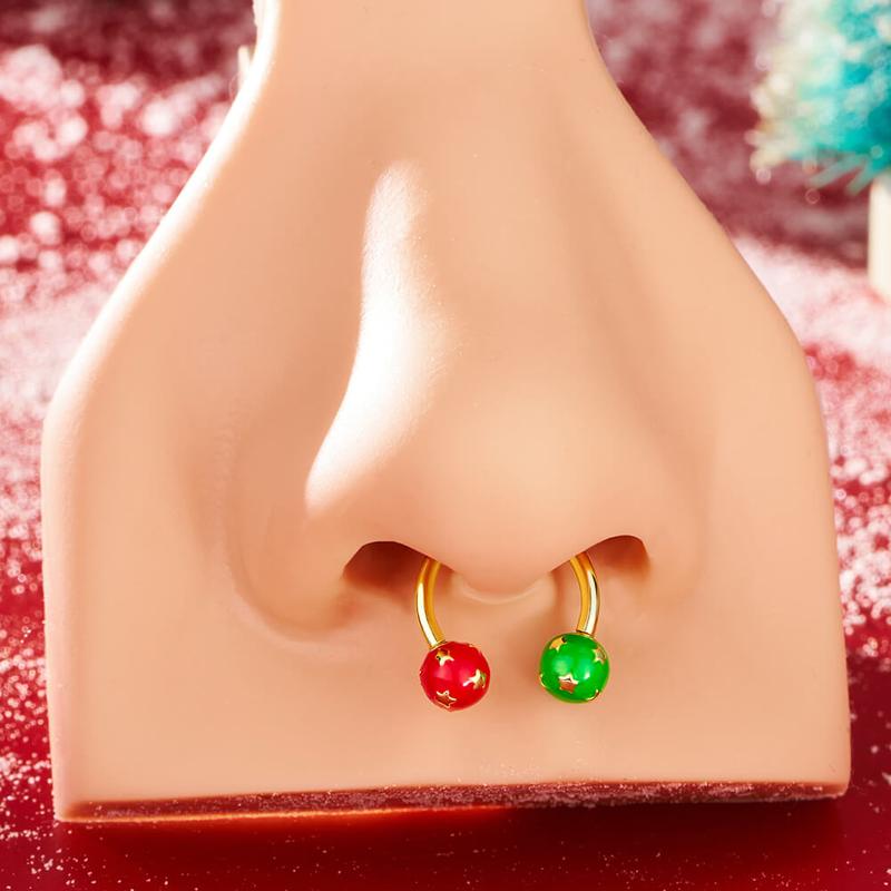 Oufer 16G Christmas Septum Ring Collection Septum Piercing Jewelry Christmas Gift New Year Gift