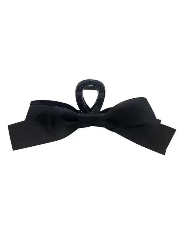 Solid Color Big Bow Decor Hair Claw for Women, High-end Fashion Shark Clip, Elegant All-match Fashion Hair Accessories for Daily Wear