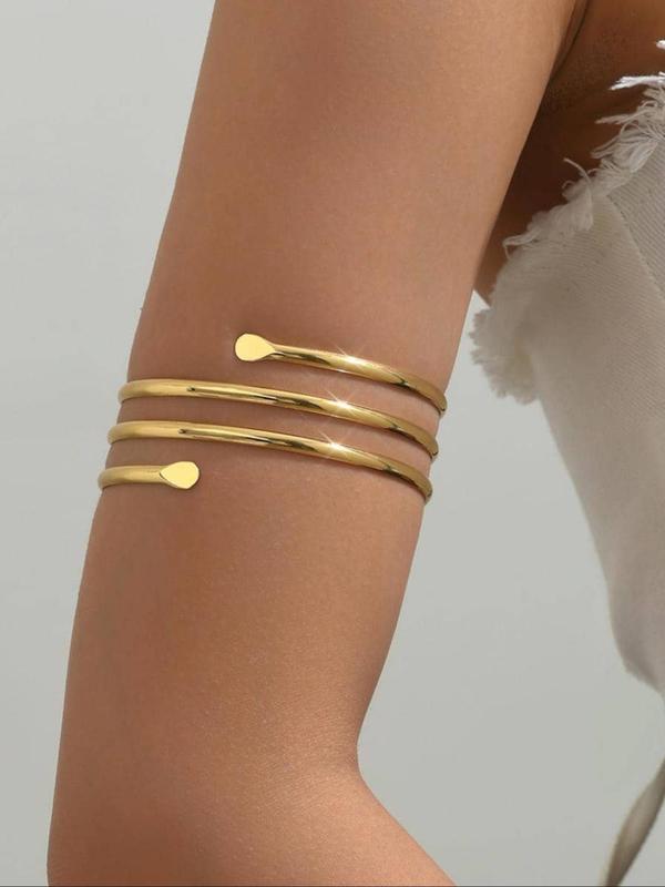 Women's Simple Spiral Design Arm Cuff, Fashionable Body Jewelry for Party, Daily Decor, Trendy All-match & Exquisite Jewelry for Birthday Gift