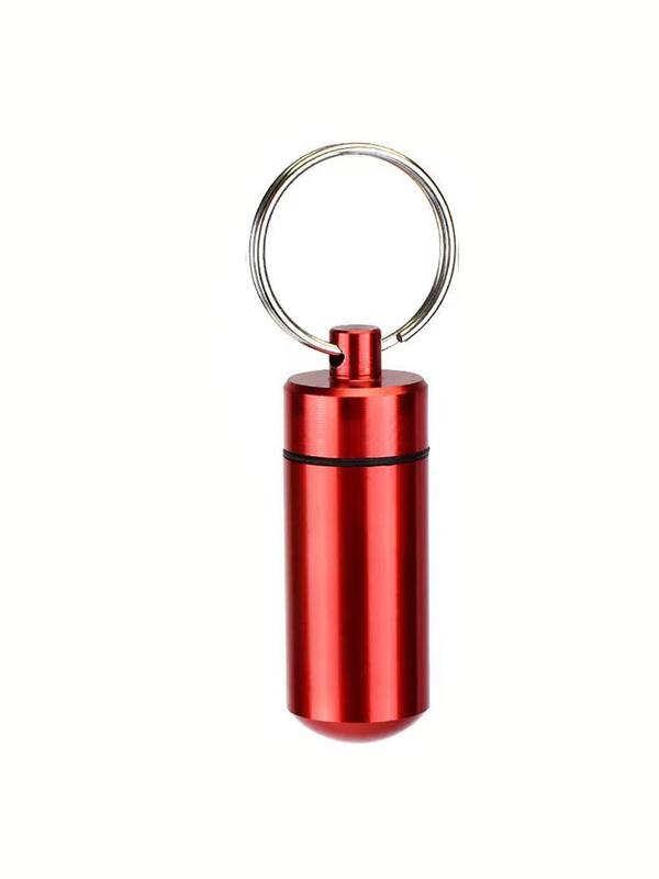 Multifunctional Aluminum Alloy Keychain, Portable Waterproof Container for Storage Vitamins, Drugs and Other Stuff for Travel, All-match Fashion Key Accessories for Daily Wear