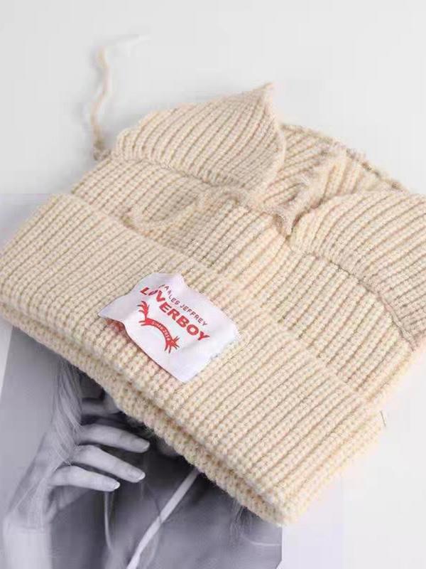 Cute Cat Ear Design Beanie Hat, Y2K Handmade Cute Knit Hat, Fashionable Warm Hat for Women & Men, Suitable for All Seasons