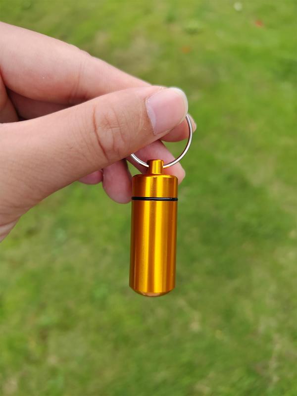 Multifunctional Aluminum Alloy Keychain, Portable Waterproof Container for Storage Vitamins, Drugs and Other Stuff for Travel, All-match Fashion Key Accessories for Daily Wear