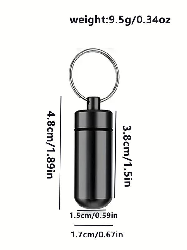 Multifunctional Aluminum Alloy Keychain, Portable Waterproof Container for Storage Vitamins, Drugs and Other Stuff for Travel, All-match Fashion Key Accessories for Daily Wear