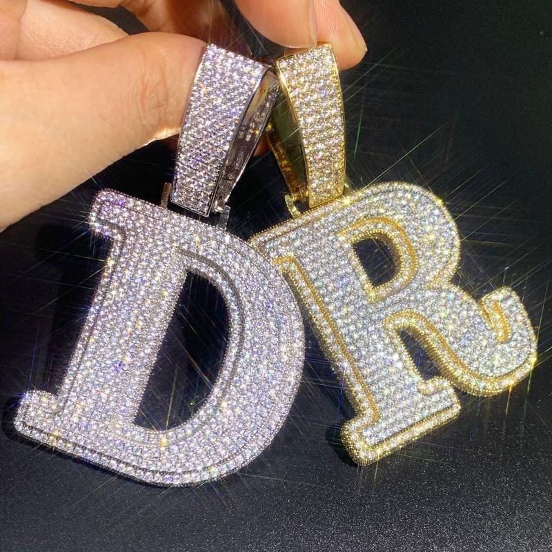 Large Letter Zirconia Alphbet Pendant for DIY Hip Hop Couple - Fashion Accessory