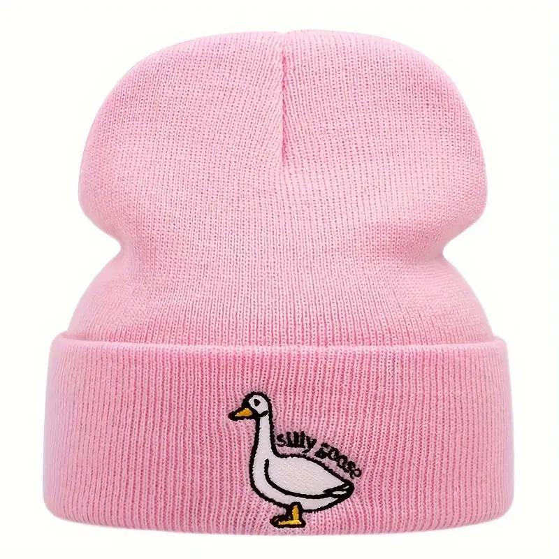 Winter Warm Funny Goose Knitted Hat Silly Goose Skull Beanie Hat Hip Hop Knit Cap for Women Men