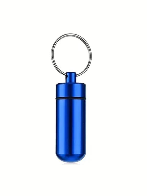 Multifunctional Aluminum Alloy Keychain, Portable Waterproof Container for Storage Vitamins, Drugs and Other Stuff for Travel, All-match Fashion Key Accessories for Daily Wear