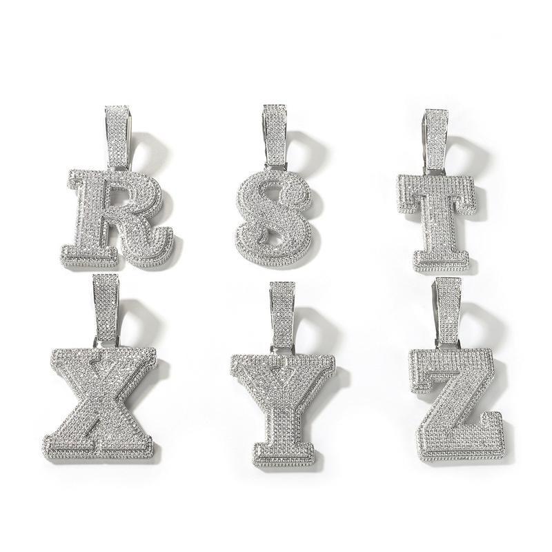 Large Letter Zirconia Alphbet Pendant for DIY Hip Hop Couple - Fashion Accessory