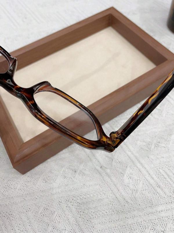 Simple Tortoise Pattern Frame Eyeglasses, Trendy Casual Eyeglasses for Women & Men, Fashion Eyeglasses for Work, Daily Clothing Decor, Perfect for Student Daily Use