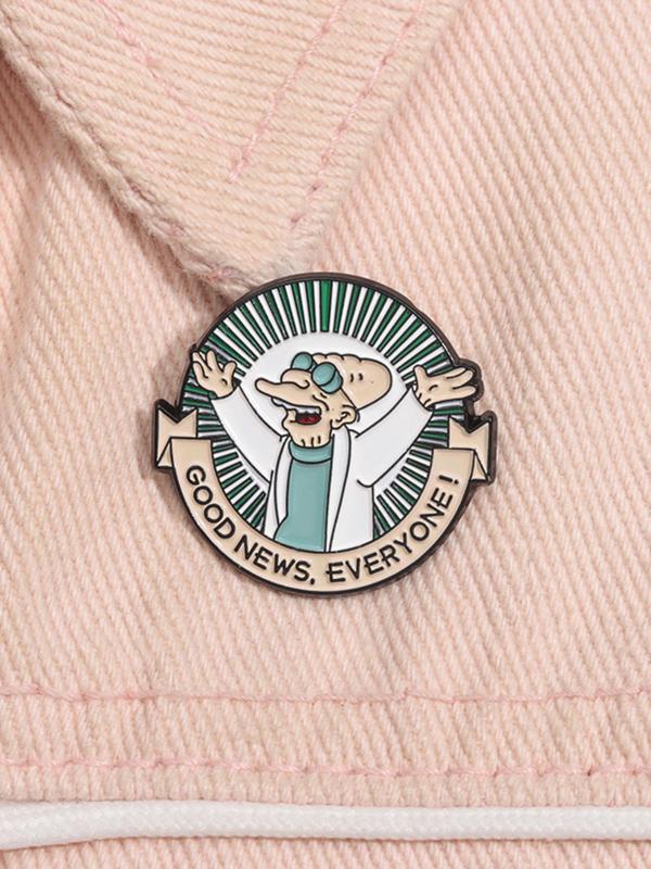 Cartoon Professor  Brooch, Cute Enamel Pin Suitable for Backpacks, Jeans, Scarves, Hats Decoration, Fashion Accessories for Men & Women