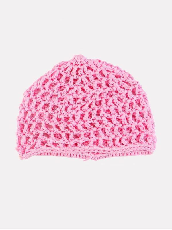 Solid Color Hollow Out Design Beanie Hat, Casual Elastic Nightcap for Women, Fashion Accessories for Daily Wear