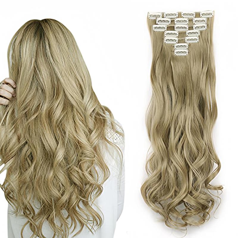 Clip in Hair Extensions for Women,7PCS 22 Inch Hair Extensions Clip Ins Soft Long Wavy Hair Pieces for Women Curly Wavy Enchanted Invisible wavy hair