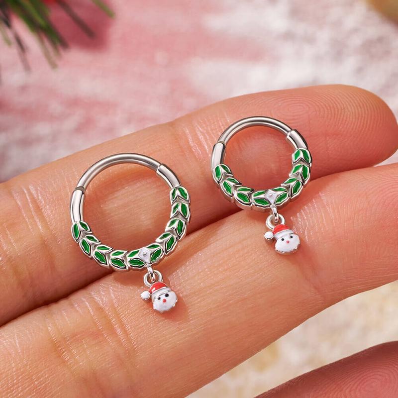 Oufer 16G Christmas Septum Ring Collection Septum Piercing Jewelry Christmas Gift New Year Gift