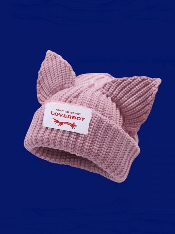 Cute Cat Ear Design Beanie Hat, New Style Casual Trendy Knit Hat for Fall & Winter, Fashion Y2k All-match Accessories for Both Men & Women