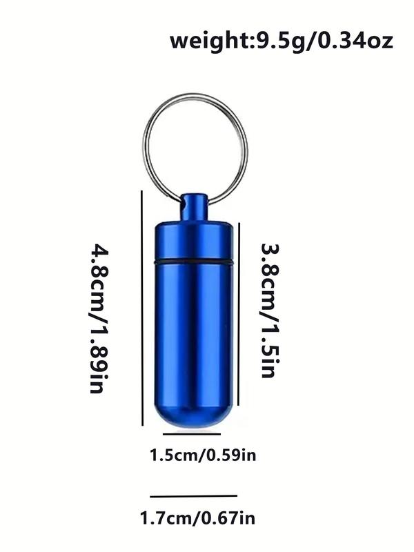 Multifunctional Aluminum Alloy Keychain, Portable Waterproof Container for Storage Vitamins, Drugs and Other Stuff for Travel, All-match Fashion Key Accessories for Daily Wear