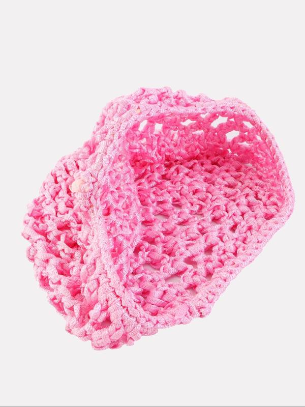 Solid Color Hollow Out Design Beanie Hat, Casual Elastic Nightcap for Women, Fashion Accessories for Daily Wear