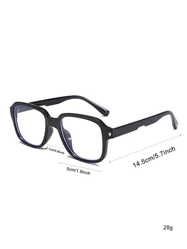 Unisex Simple Style Tortoiseshell & Plain Color Eyeglasses, Casual Trendy Square Frame Eyeglasses for Everyday Use, Fashion Accessories for Outdoor Activities