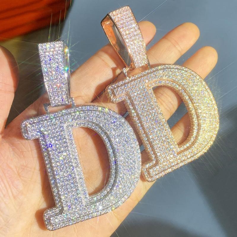 Large Letter Zirconia Alphbet Pendant for DIY Hip Hop Couple - Fashion Accessory