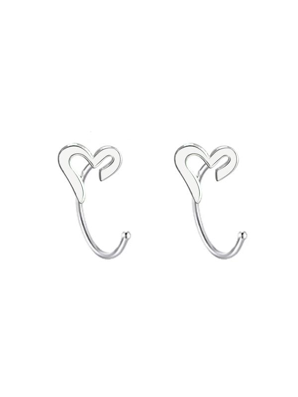 Mini Heart Shaped Stud Earrings, Casual All-match Jewelry for Girls Gift, Female Classic Fashion Accessories for Daily Wear