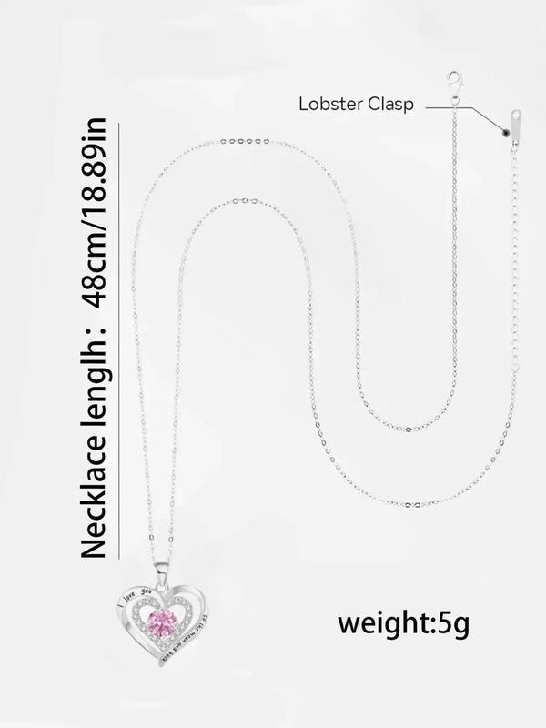 Rhinestone Heart Pendant Necklace with Rose Gift Box, Elegant Jewelry for Party, Daily Clothing Decor, Trendy All-match & Exquisite Jewelry for Birthday Gift