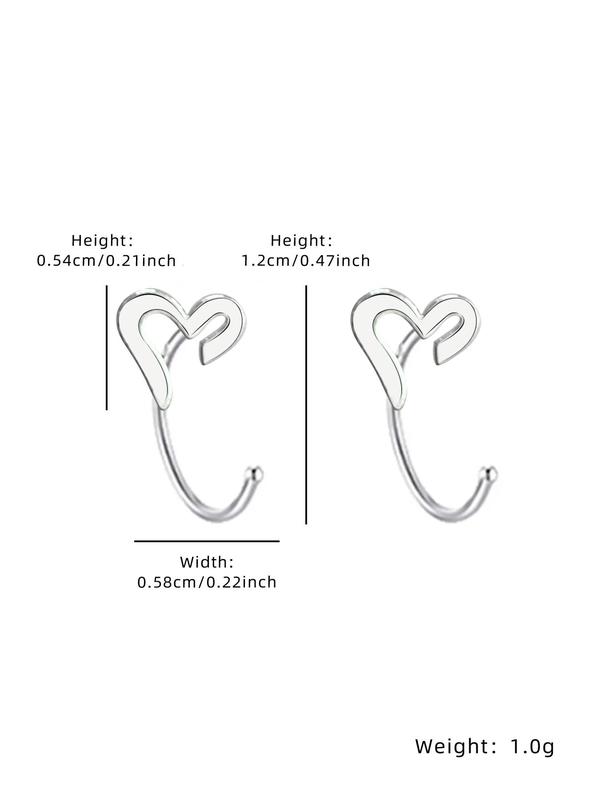 Mini Heart Shaped Stud Earrings, Casual All-match Jewelry for Girls Gift, Female Classic Fashion Accessories for Daily Wear