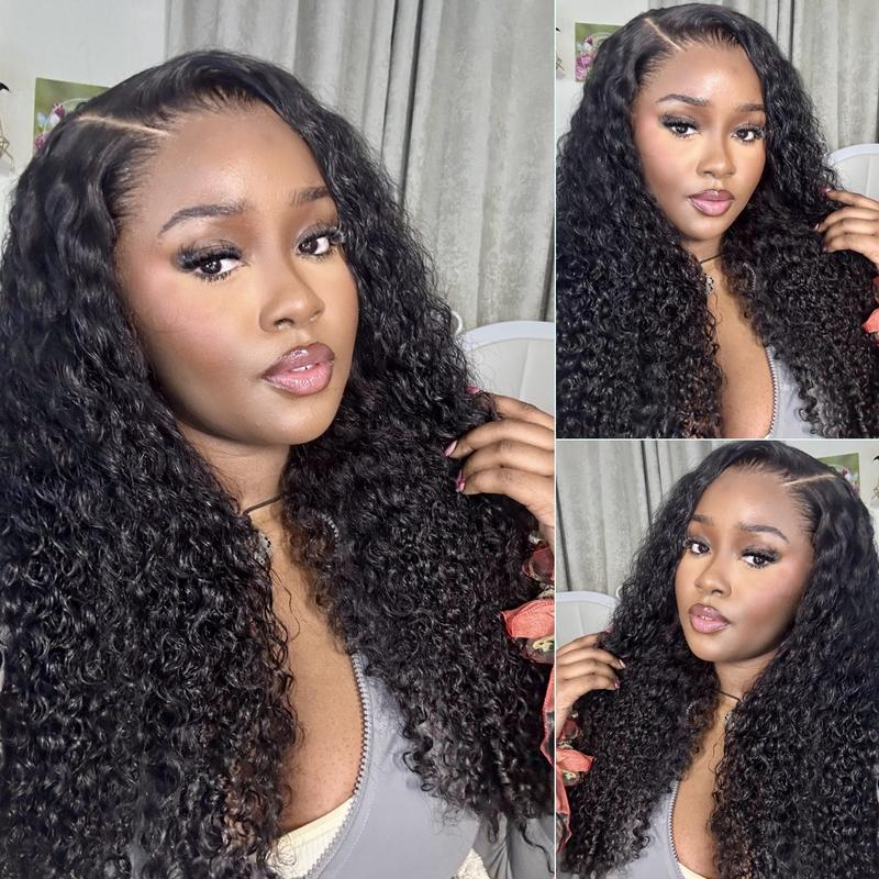 Asteria Hair Curly 7x4 Pre Cut Ready to Go Glueless Wig Pre Bleached Lace Closure Wig Human Hair Natural Hairline