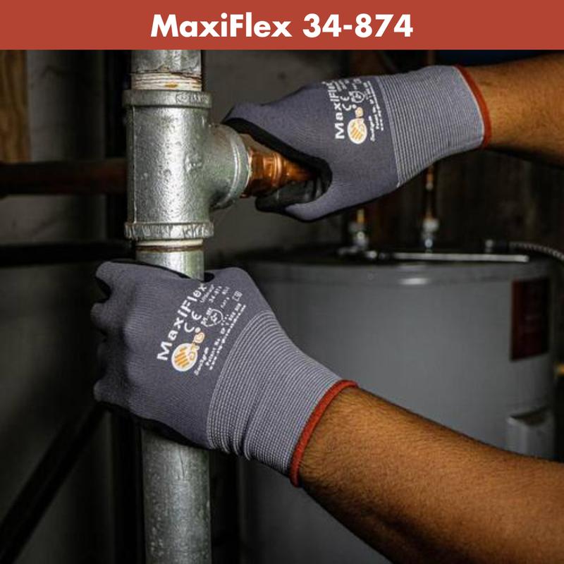 12 Pares MaxiFlex Guantes de Construcción - MaxiFlex Gloves For Men - Showa Atlas 300 Work Gloves - Guantes Para Trabajo