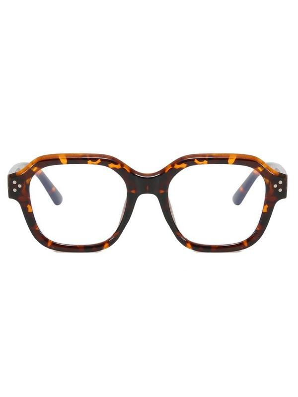 Simple Tortoise Pattern Frame Eyeglasses, Trendy Casual Eyeglasses for Women & Men, Fashion Eyeglasses for Work, Daily Clothing Decor, Perfect for Student Daily Use