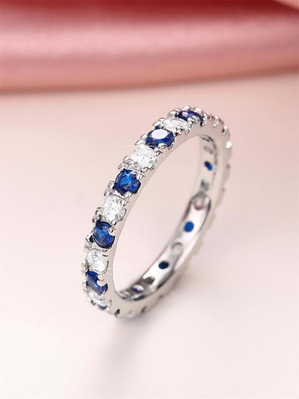 Women's Elegant Rhinestone Decorated Ring, Exquisite Trendy Graceful Wedding Engagement Ring, Fashionable Jewelry for Women As Gift