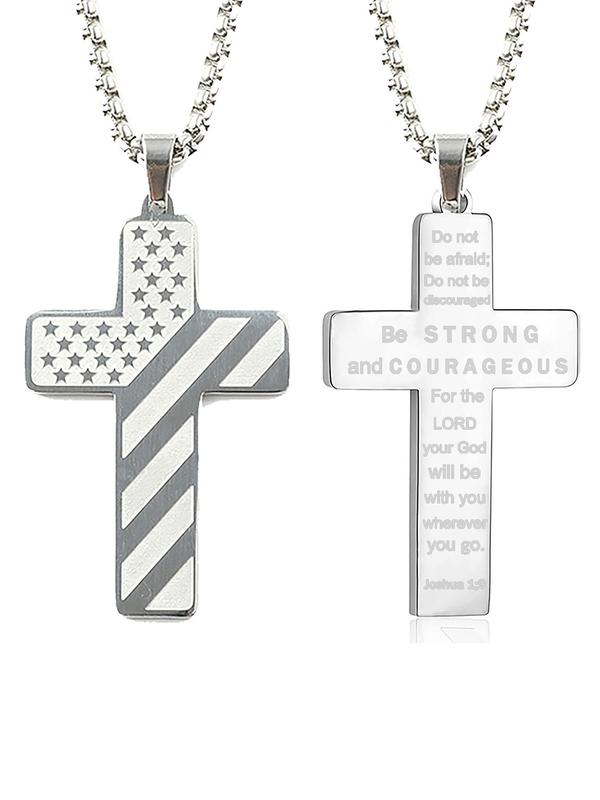 Street Style Cross Pendant Necklaces, Stainless Steel Jewelry for Party, Daily Clothing Decor, Trendy All-match & Exquisite Jewelry for Birthday Gift,  Gift for Girlfriend