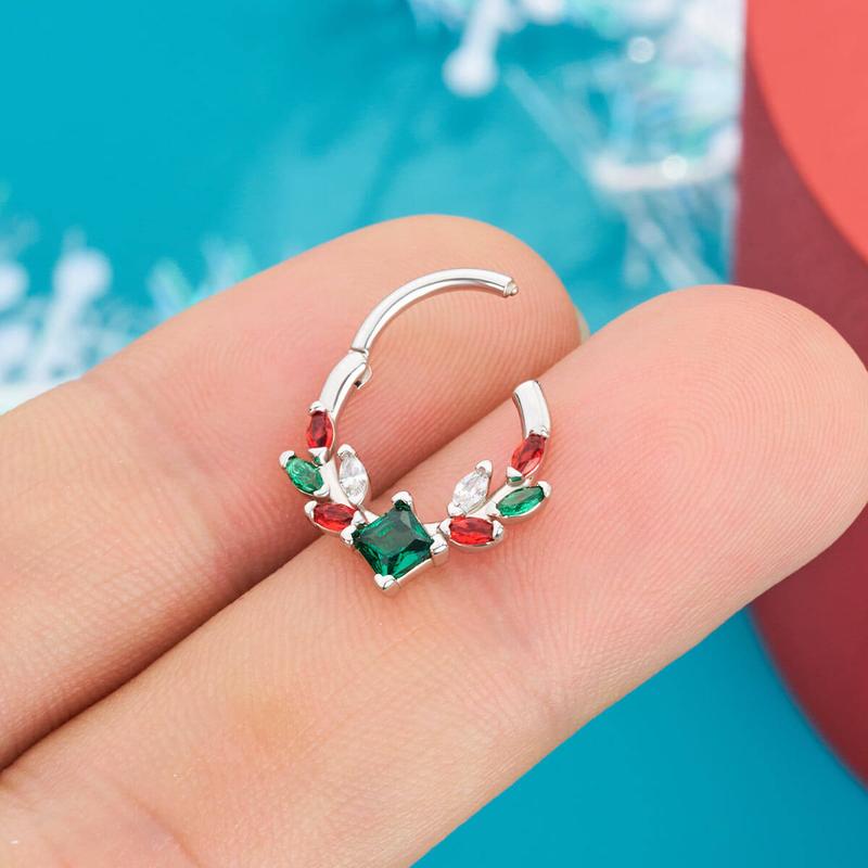 Oufer 16G Christmas Septum Ring Collection Septum Piercing Jewelry Christmas Gift New Year Gift