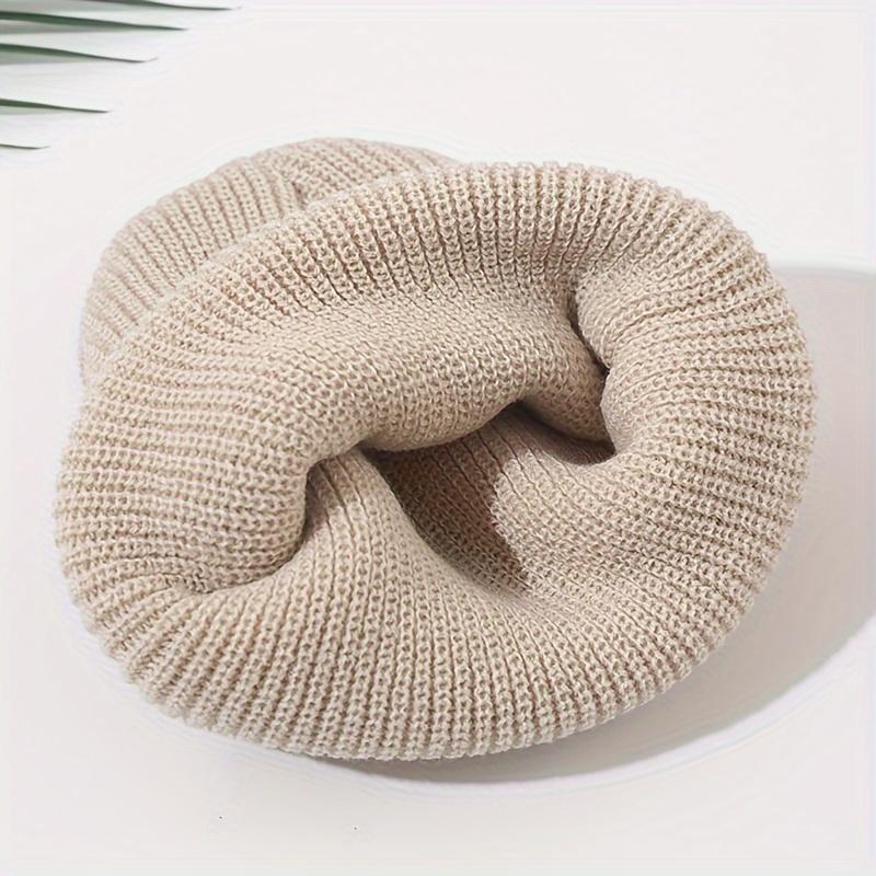 1PCS Solid Color Warm Knitted Brimless Hat, Neutral Elastic Knitted Hat, Simple Breathable Knitted Hat, Suitable For Daily Wear, Shopping, Holiday Travel, Birthday Gifts, Unisex Novel Brimless Beanie, Autumn And Winter Clothing Accessories