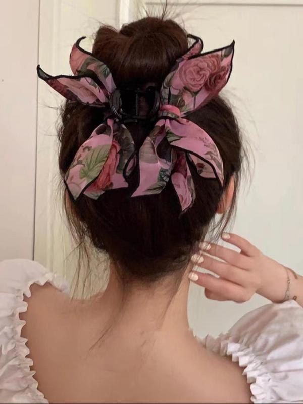 Women's Elegant Bowknot & Flower & Heart Design Hair Claw, Cute Trendy Hair Claw, Fashionable Hair Accessories for Daily & Party Decoration