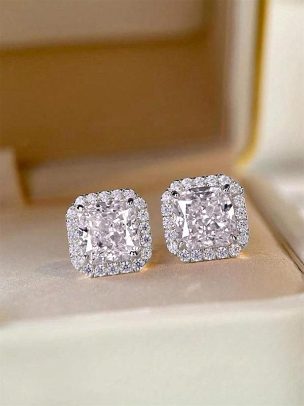 Fashion Elegant Rhinestone Decorated Stud Earrings, Luxury Jewelry, Casual Jewelry for Women, Trendy Accessories for Party and Daily Life