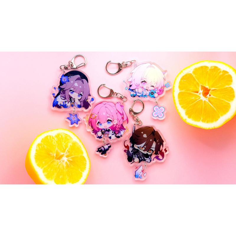 Honkai: Star Rail Character Keychains With Small Charm - Clear Acrylic - Ultra High Quality