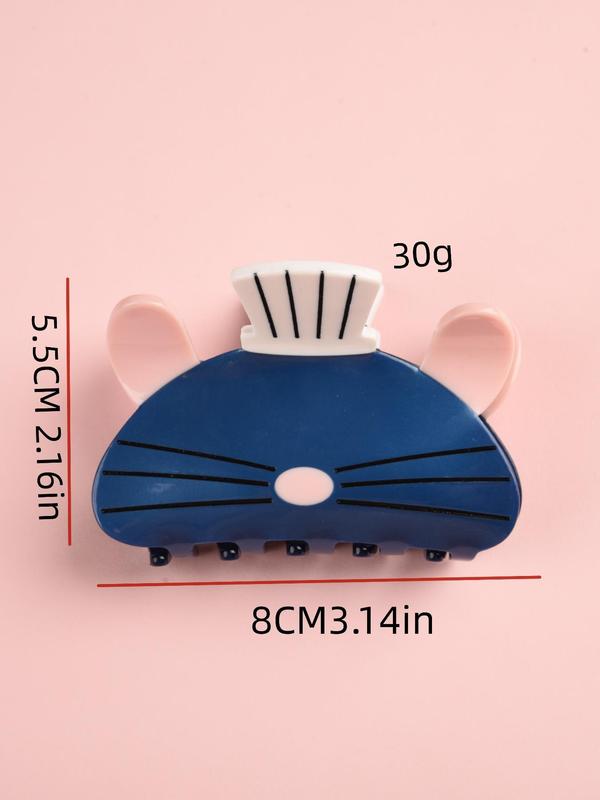 Cute Cartoon Cat Design Acetate Hair Claw, Creative Claw Clips, Fashionable Hair Accessories for Women & Girls