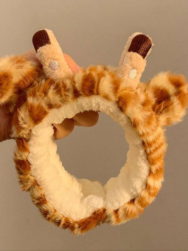 Cute Giraffe Design Plush Hair Band, Fashionable Hair Accessories for Women & Girls, Lovely Hairwear for Daily Used