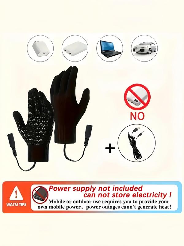 USB Rechargeable Heated Gloves, Unisex Touch Screen Thermal Gloves, Non-slip Warm Gloves for Outdoor Sports, Fashion Accessories for Men & Women