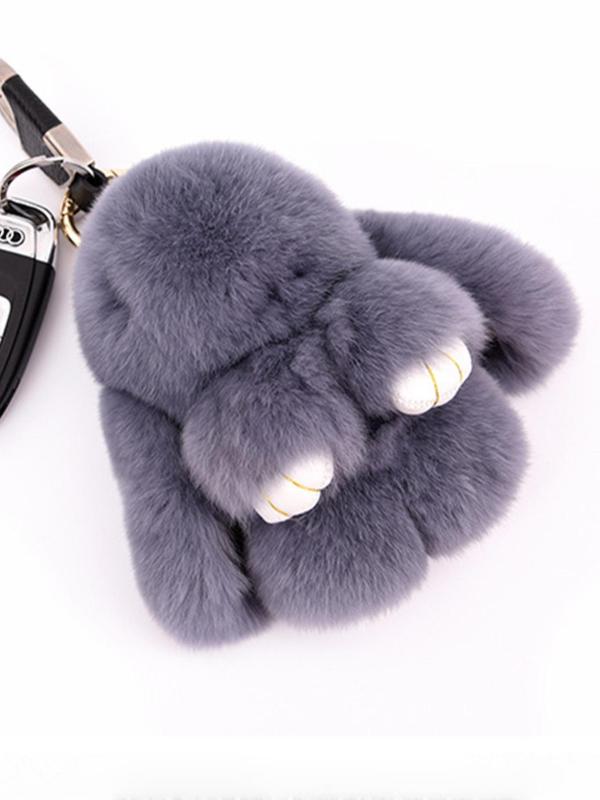 Cute Plush Rabbit Design Keychain, 2024 New Style Fashionable Plush Keychain for Women & Men, Keychain for Car, Key, Trendy All-match & Exquisite Keychain for Birthday Gift